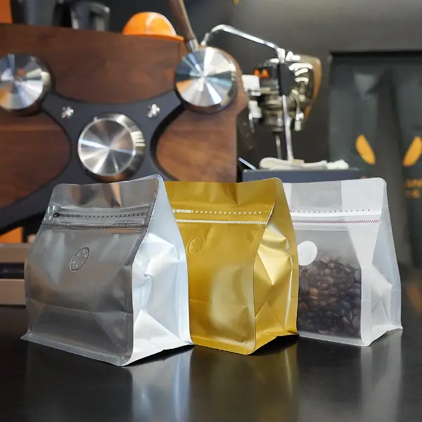 밸브와 지퍼가 있는 수평 150g 스톡 커피백 커피 포장용
