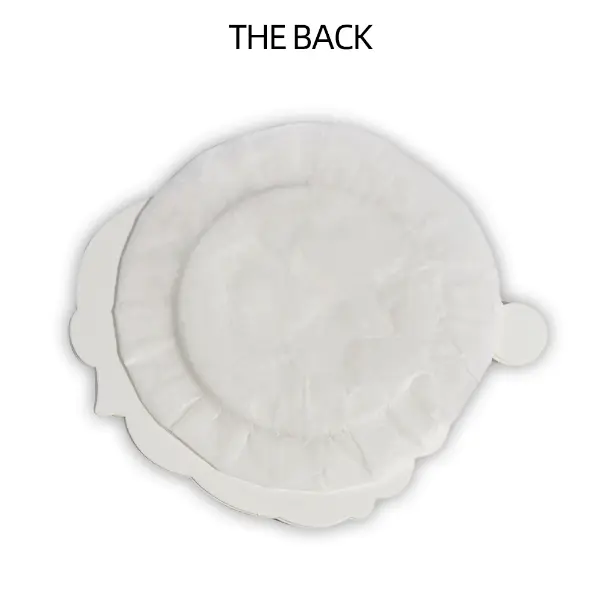 Back view of round Christmas drip filter bag