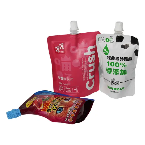 음식용 맞춤형 플라스틱 주둥이 파우치, 반려동물 사료 및 음료 포장