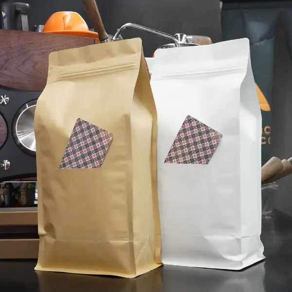 카드가 슬릿 창이 있는 크래프트 종이 커피백, 250g 500g과 1kg 사이즈