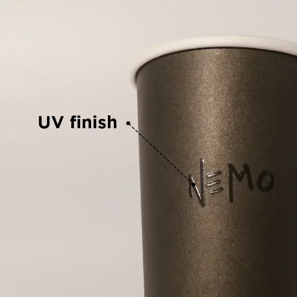 부드러운 마시기 위한 UV 매트 종이컵의 컵 입 디테일