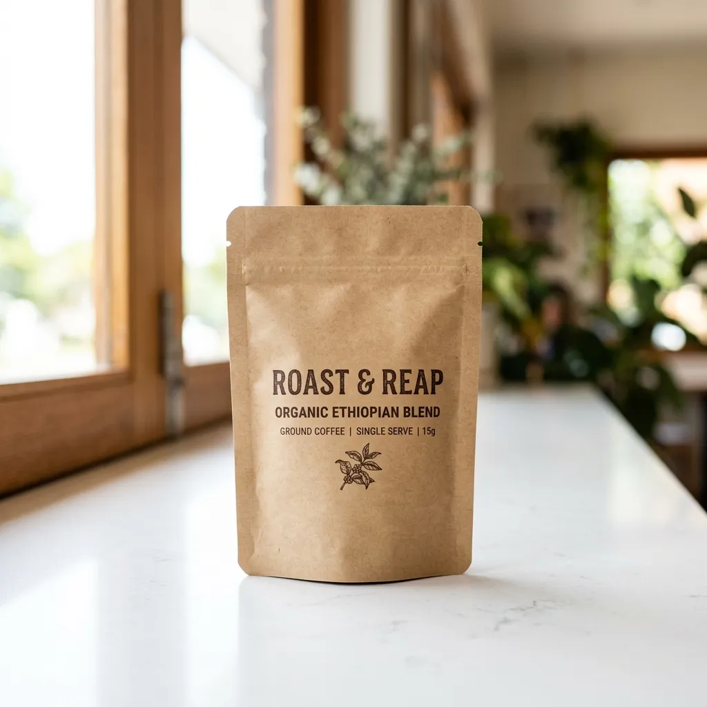 한 Coffee_sachet_on_white_countertop