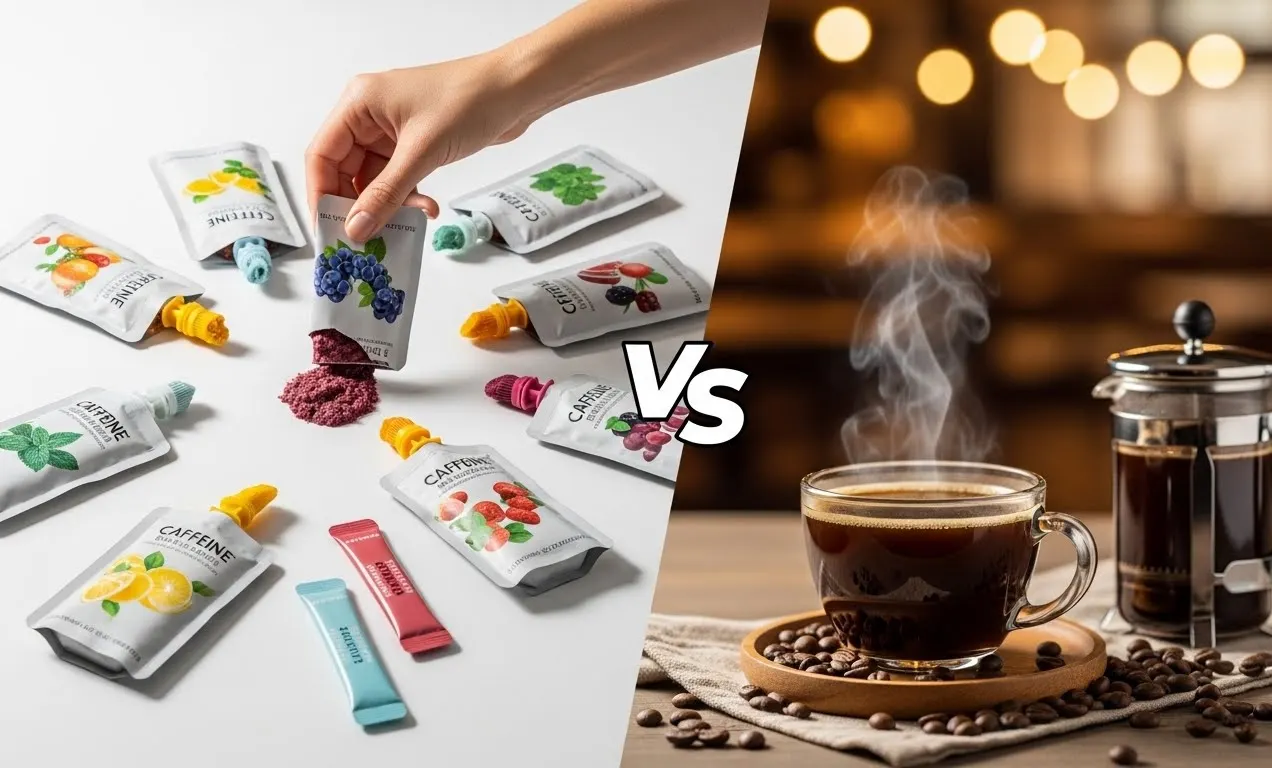 카페인 파우치 vs 커피: 어느 쪽이 더 나은가?